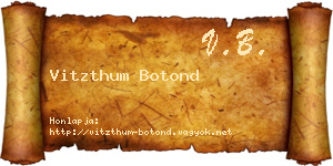 Vitzthum Botond névjegykártya